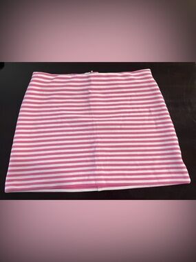 Vintage Women Lilly Pulitzer Pink White  Striped Mini Skirt, size 4
